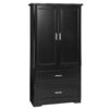 Tall Bathroom Storage Cabinet, Cabinet With 2 Doors And Drawers, Adjustable Shelf - Black - Image 13