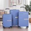 Hardshell Suitcase Double Spinner Wheels Pp Luggage Sets Lightweight Durable Suitcase With Tsa Lock, 3 Piece Set (20/24/28) - Purplish Blue - Image 2