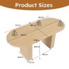 Oval Dining Table For 6 People With Wood Strip Base - Burly Wood - Image 3