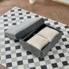 Comfy Corduroy Oversized Chaise Lounge Chair With Ottoman And Storage - Gray - Image 11