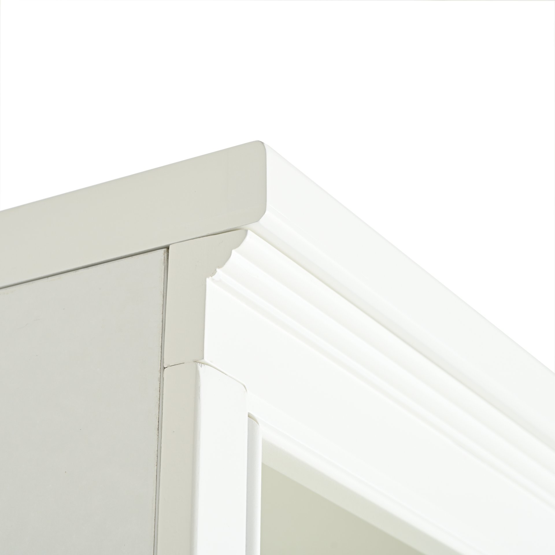 Retro Style 75'' Tall Display Shelf With Cabinet For Hallways Living Room Kitchen - White - Image 16