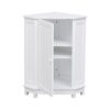 Bathroom Cabinet Triangle Corner Storage Cabinet With Adjustable Shelf Modern Style - White - Image 20