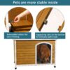 Large Wooden Outdoor Dog House, Waterproof Roof, Elevated Floor, Adjustable Plastic Feet - Yellow - Image 5
