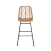 Outdoor Wicker Barstool With Thin Angled Legs (Set of 2) - Light Brown - Image 6
