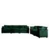 Modern Fabric Living Room Sofa Set, (Set of 2) Sofas With Cushions Corduroy - Green - Image 18