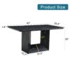 Modern Dining Table With Marbled Design For Luxurious Elegance - Black - Image 3