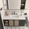 Elegant Marble Vanity Top, 43" Bathroom Vanity With Undermount Sink Sintered Stone, Bianco Carrara Venato - White - Image 16