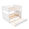 Full Over Full Bunk Bed With Twin Size Trundle, Guardrails - White - Image 5