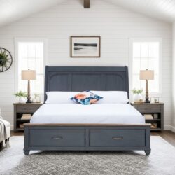 Americana - King Size Sleigh Bed - Blue
