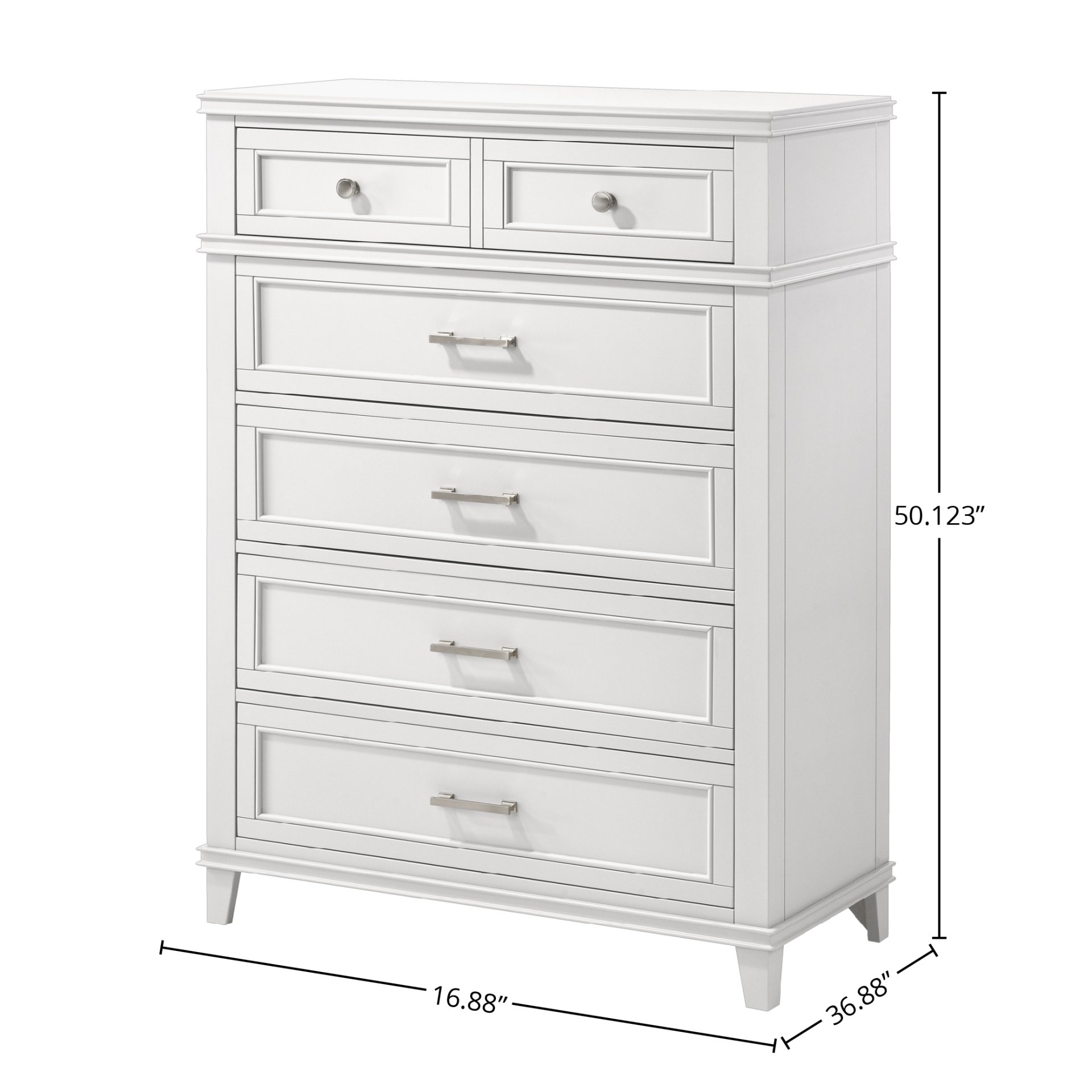 5 Drawer Chest - White - Image 3