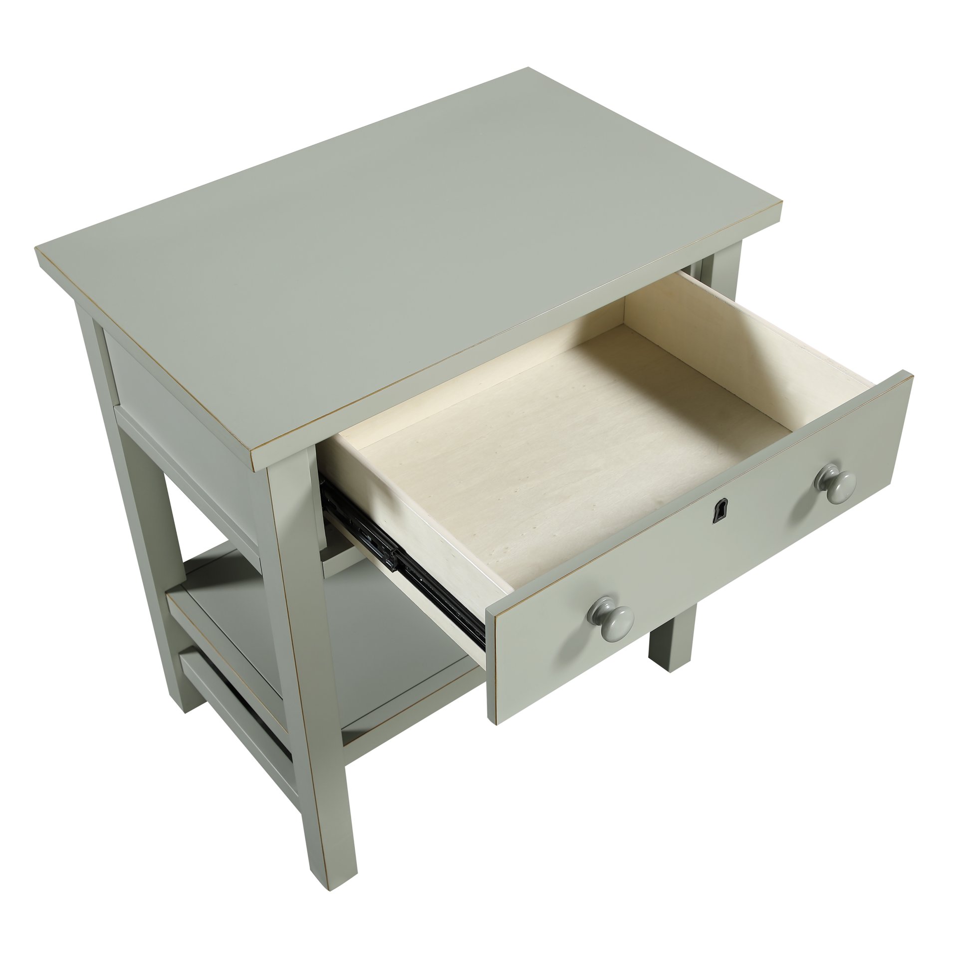 Finley - 1 Drawer Storage Nightstand - Antique Gray - Image 6