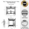 Ethan - Full Over Twin Bunk Bed With Desk, Charging Station, Storage Shelves, Safety Guard And Stairs - Black - Image 3
