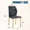 Luxury Simple Chair (Set of 4) High Resilience Dining Chair With Metal Legs - Black / Gold - Image 3