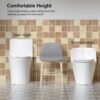 Elegant One Piece Toilet With Tornado Dual Flush, Siphonic S Trap 12", Soft Close Seat, Dual Flush, Ada Height, Glossy - Gloss White - Image 14