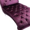 Velvet Chaise Lounge Indoor, Button Tufted Upholstered Chaise Lounge Chair With Pillow For Bedroom Living Room Office - Purple - Image 12