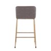 Casper - Fixed Height Contemporary Counter Stool (Set of 2) - Gold / Gray - Image 5