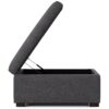 Gabbie - Square Coffee Table Storage Ottoman - Gray - Image 2