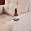 Beige Upholstered Armchair And Storage Ottoman Set, Comfortable Single Sofa With Cup Holders And Tufted Detailing, Ideal For Living Room Or Bedroom - Beige - Image 13