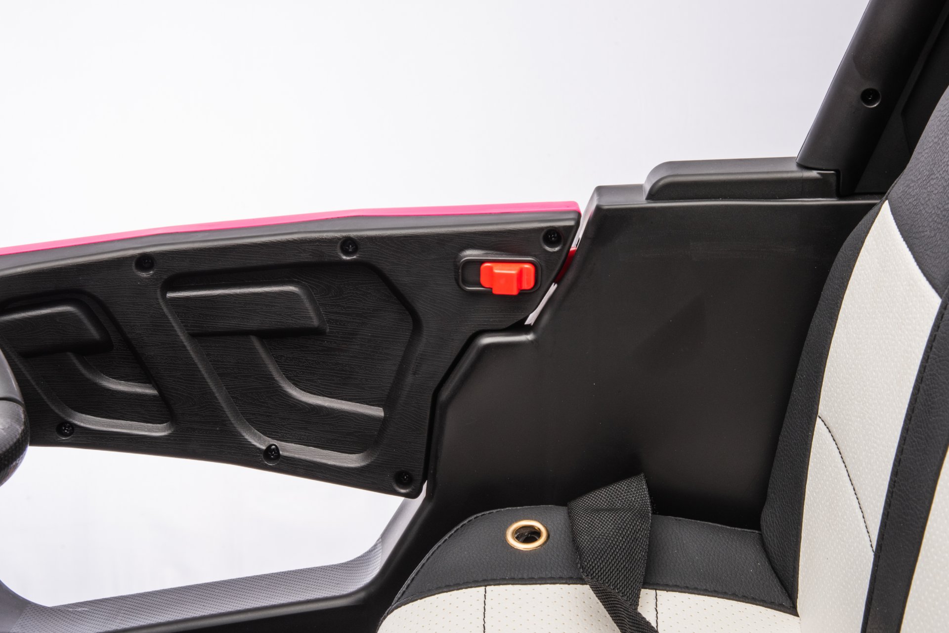 12V7A*1 30W*4 Four-Wheel Drive Leather Seat One Button Start, Forward And Backward, High And Low Speed, Music, Front Light, Power Display, Two Doors Can Open, 2.4G R / C, Seat Belt Four Wheel Absorber - Pink - Image 23
