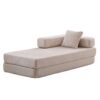 Floor Couch, Compression Sofa, Convertible Floor Sofa Bed With Pillow Back Support Armrest - Light Gray - Image 14