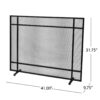 Markus - Modern Single Panel Iron Firescreen Black Brushed Silver - Image 3