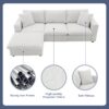 Modern Sectional Sofa With Throw Pillows, Cloud L Shaped Couch Set With Wide 4 Seat Comfy Couch Set With Movable Ottoman - White - Image 21