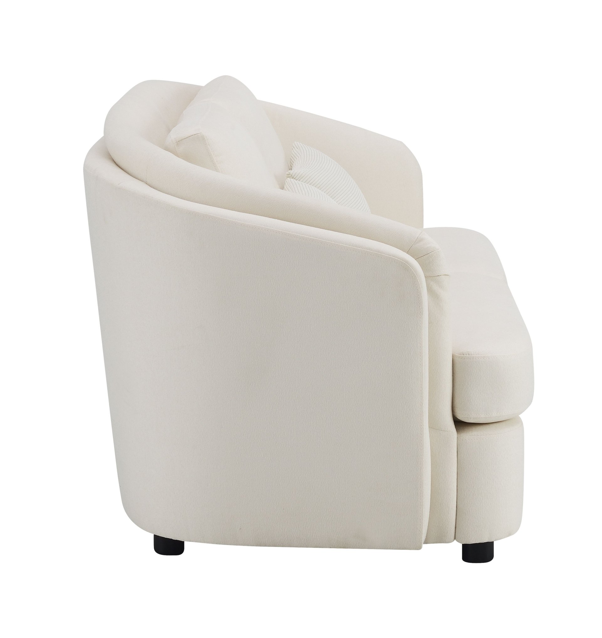 Mariko - Linen 3 Pieces Living Room Set - Beige - Image 8