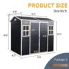 Resin Outdoor Storage Shed With Two-Window And Double-Door, Plastic Shed With Floor For Gargen, Patio, Yard, Lawn - Black - Image 3
