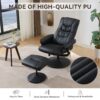 Recliner Chair With Ottoman 360° Swivel Massage Lounge Chair With 5 Point Vibration & Heated Seat 140° Adjustable Recliner - Black - Image 7