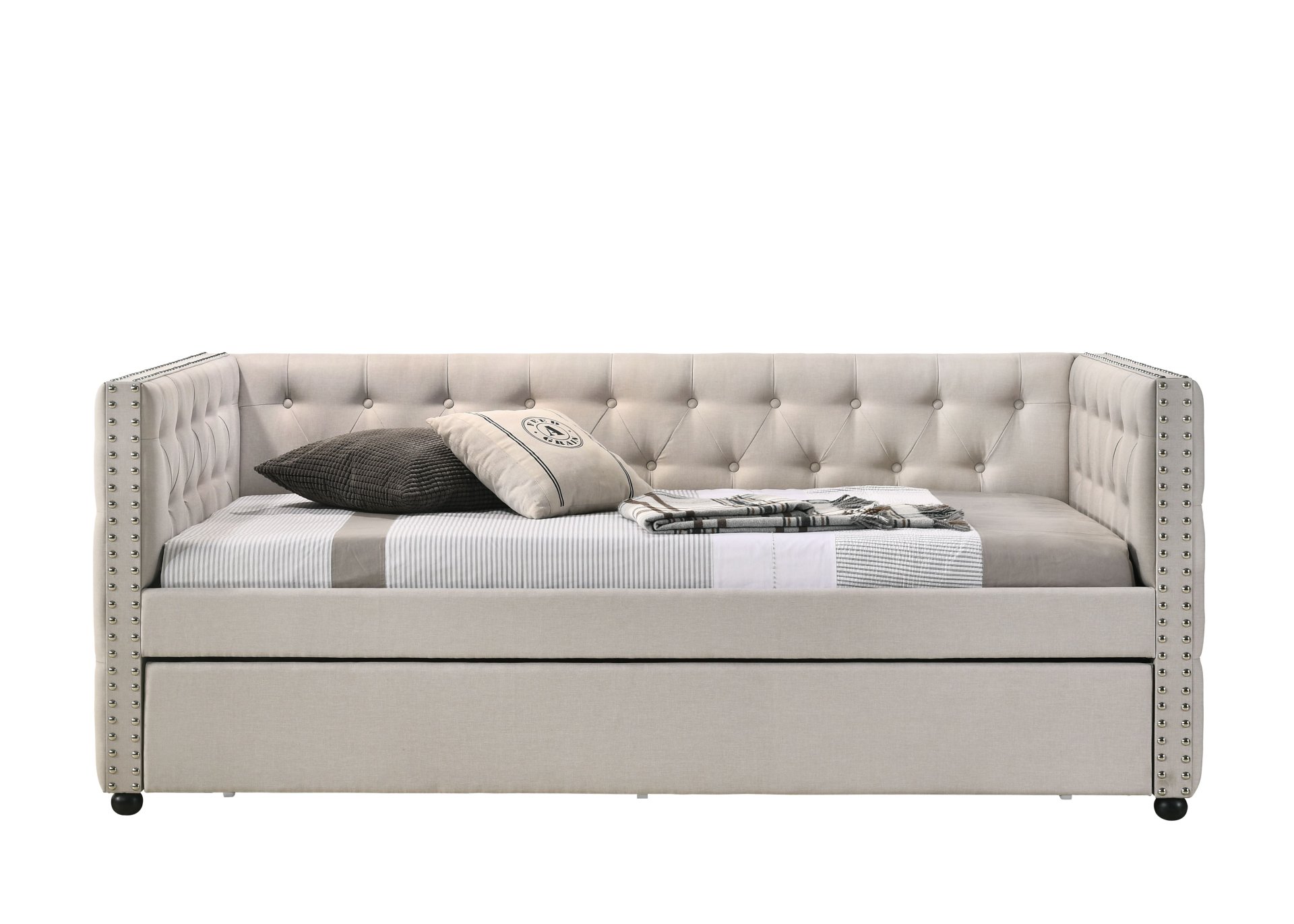 Romona - Overall Full Daybed With Trundle - Beige - Image 2