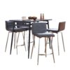 Marcel Mason - 5 Piece Swivel Contemporary Counter Height Dining Set - Black / Walnut / Gray - Image 2