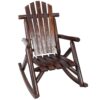 Wooden Porch Rocker Chair, Durable Wooden Porch Rocker Chair, Fir Log Rocking Chair, Patio Rockers For Outside, Garde - Brown - Image 8