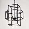 4 Light Metal Lantern Tiered Pendant Hanging Light Fixtures, Industrial Farmhouse Adjustable Height Chandeliers For Dining Room Hallway Foyer Entryway (E12 Bulbs Not Included) - Matte Black - Image 11