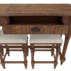 Ludin - Console Table With 3 Stools - Brown - Image 6