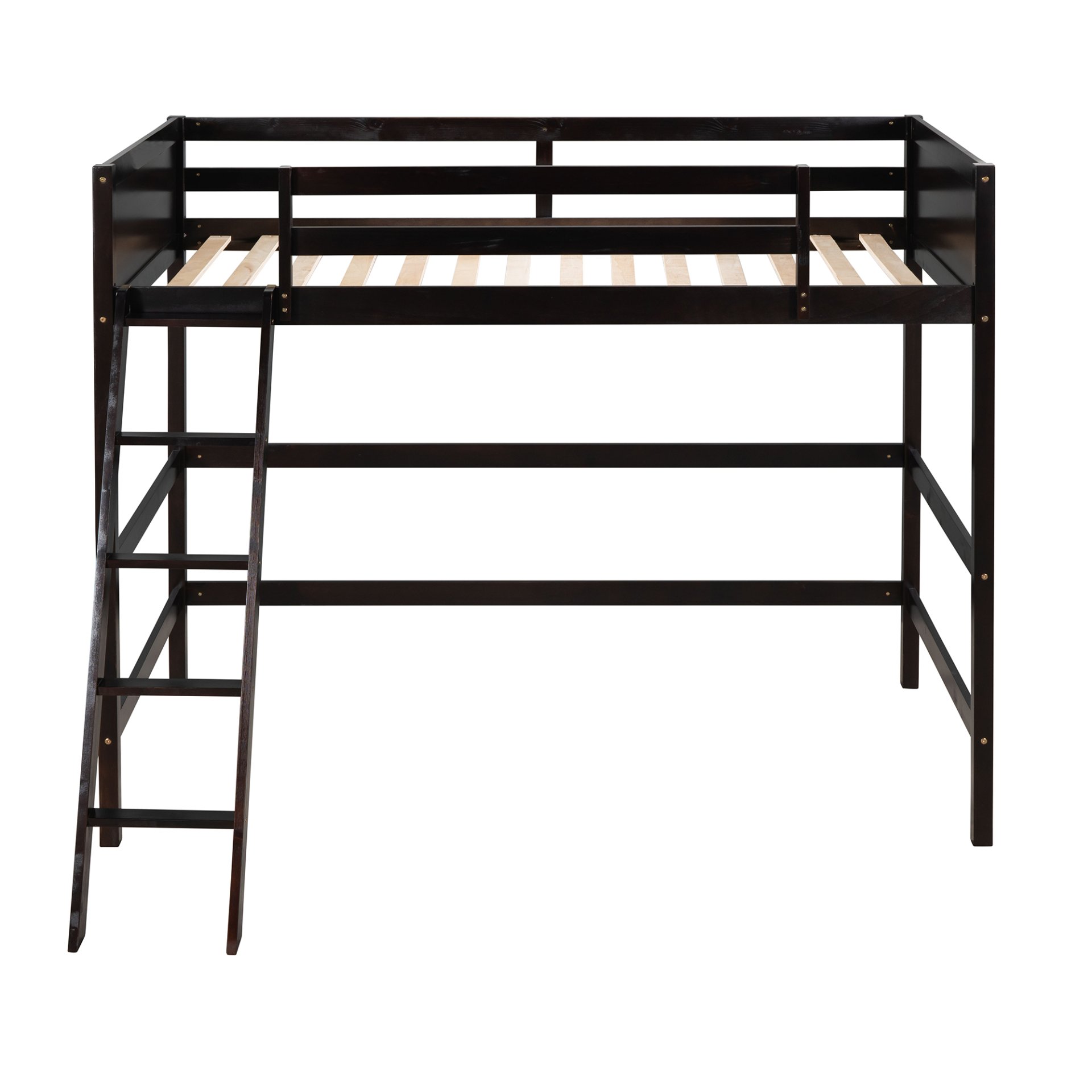 Twin Size Loft Bed With Ladder - Espresso - Image 13