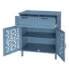 2 Door 2 Drawer Cabinet, American Furniture, Suitable For Bedroom, Living Room, Study - Blue - Image 19