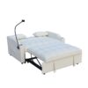 Modern Velvet Loveseat Futon Sofa Couch With Pullout Bed, Adjustable Reclining Backrest, Toss Pillows - Beige - Image 13