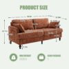 Modern Style Chenille 2 Seater Sofa With LED Light, USB Charging Port & Storage Bag - Orange - Image 3