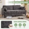 Modern Style Chenille 2 Seater Sofa With LED Light, USB Port, And Storage Bag - Gray - Image 8