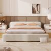 Full Size Cozy Bouce Upholstered Bed Dreamy Bedroom Addition - White - Image 2