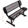 4' Outdoor Steel Bench With Backrest - Black - Image 3