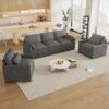 Cloud Sofa Set Couch For Living Room - Gray - Image 2