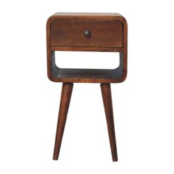 Mini Curve Lower Bedside Table - Chestnut