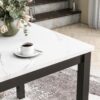 5-Piece Counter Height Dining Table Set With One Faux Marble Top Dining Table And Four Velvet Upholstered Chairs - Black - Image 2