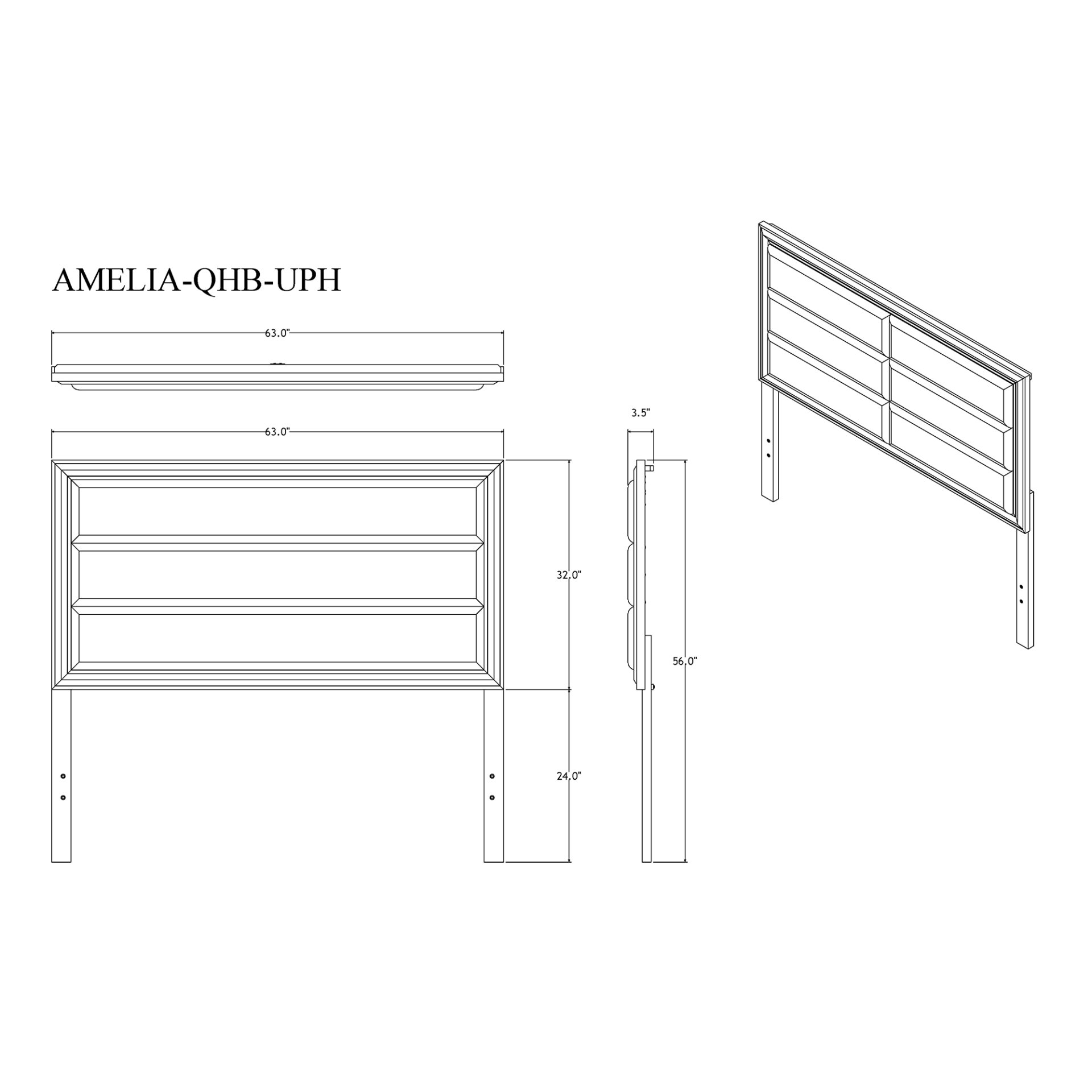 Adelaide - Queen Bed With LED - Black - Image 5