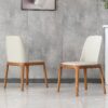 Modern Dining Chairs, Wooden Legs (Set of 2) - Gray - Image 2