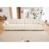 Modern 4 Seater Sofa Frame, Premium, High Resilience Cushions - White - Image 16