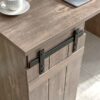 Home Office Desk Hazelnut One Cabinet Three Shelves Faux Barn Door On Metal Euro Hinges Modesty Panel - Light Brown - Image 3