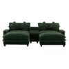 Chenille Upholstered Sectional Sofa With 2 Removable Ottomans, USB Ports, Cup Holders, And Storage - Green - Image 15