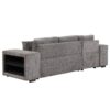 Modern L-Shape 3 Seat Reversible Sectional Couch, Pull Out Sleeper Sofa With Storage Chaise And 2 Stools For Living Room Furniture Set - Knox Charcoal - Image 22